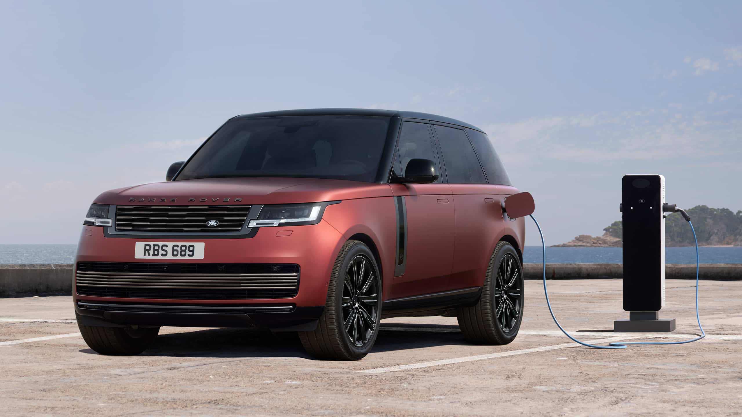 Range rover red side profile