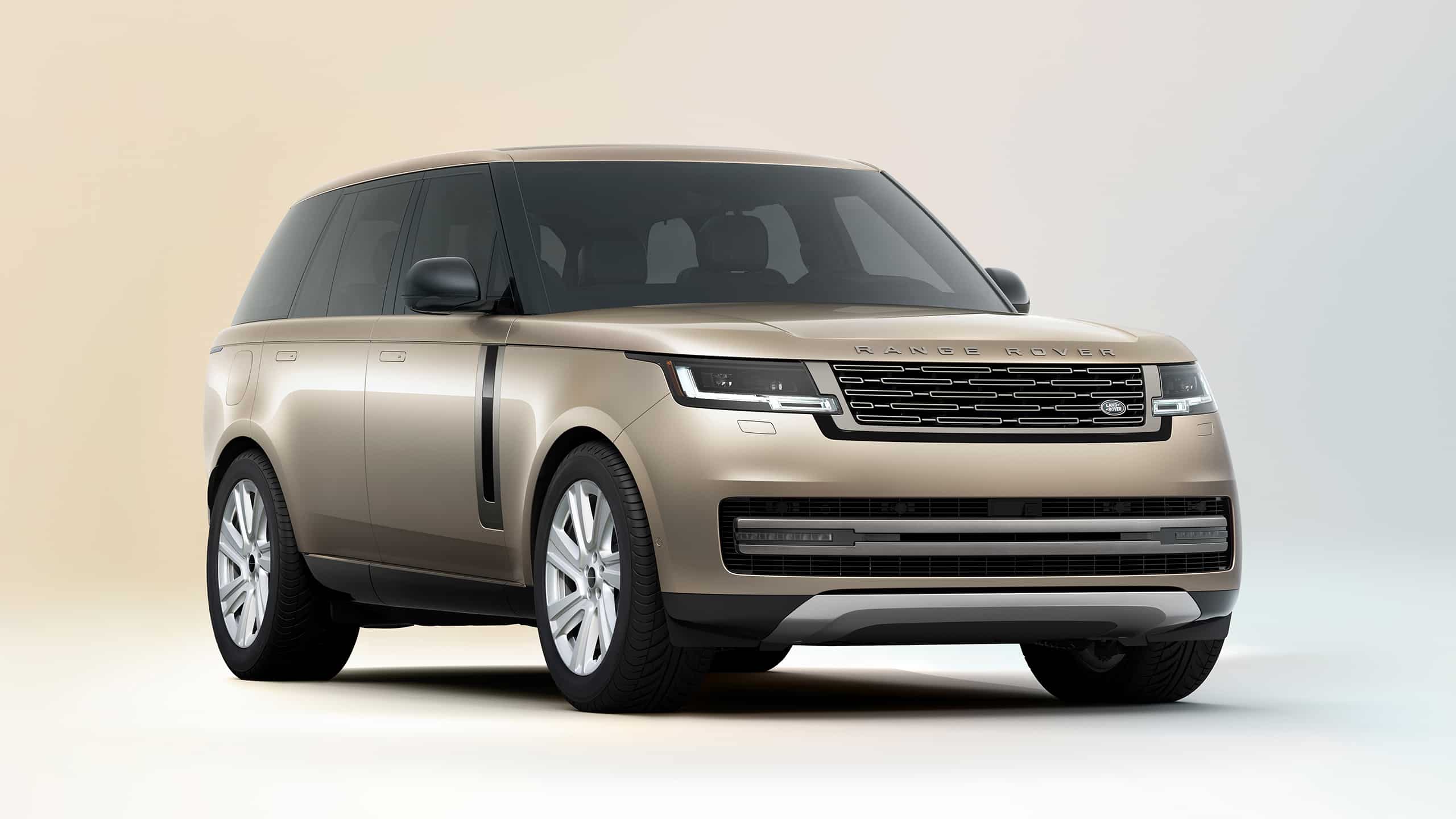 Range Rover parked in studio side view