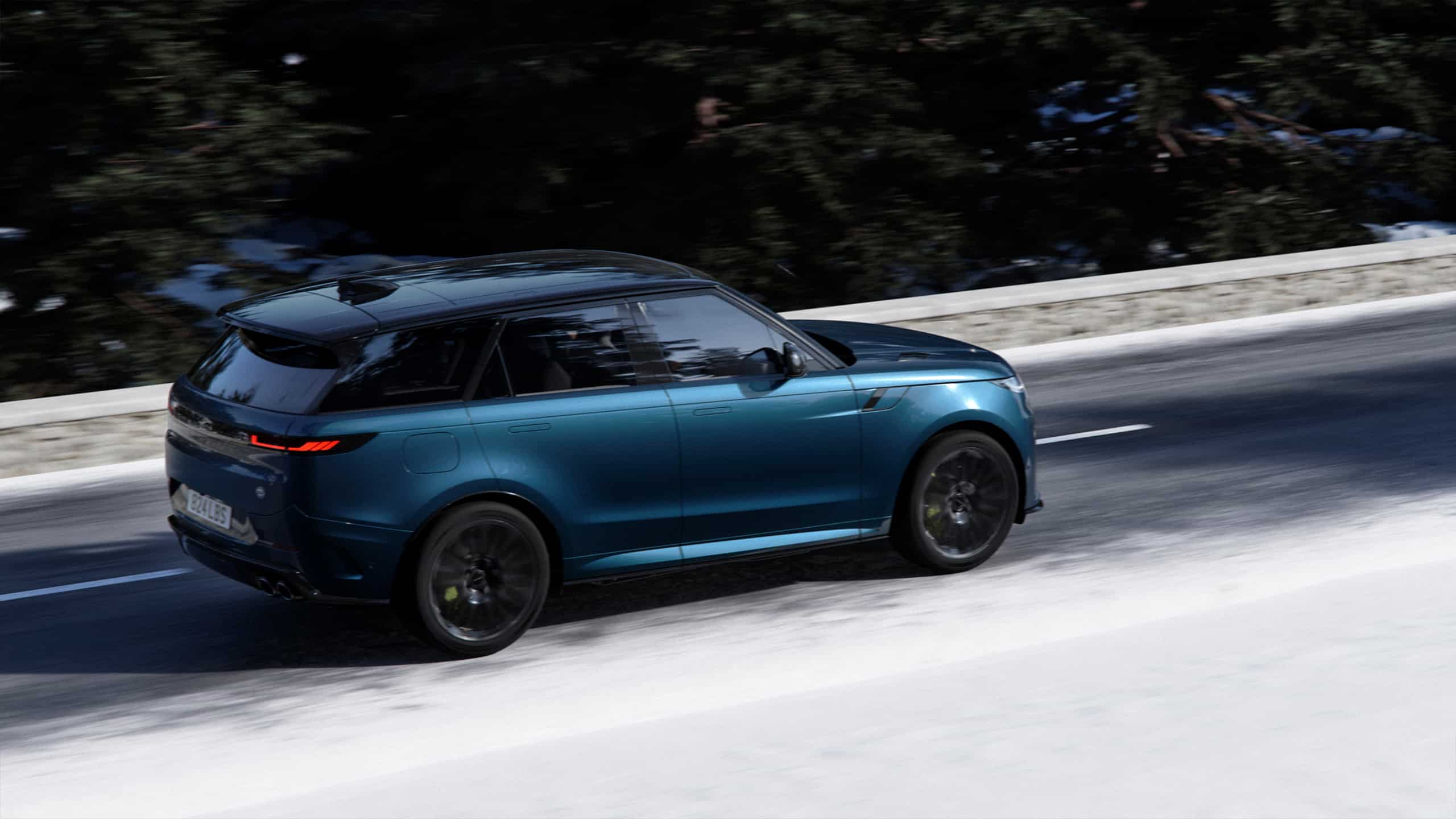 Range Rover Sports running on road