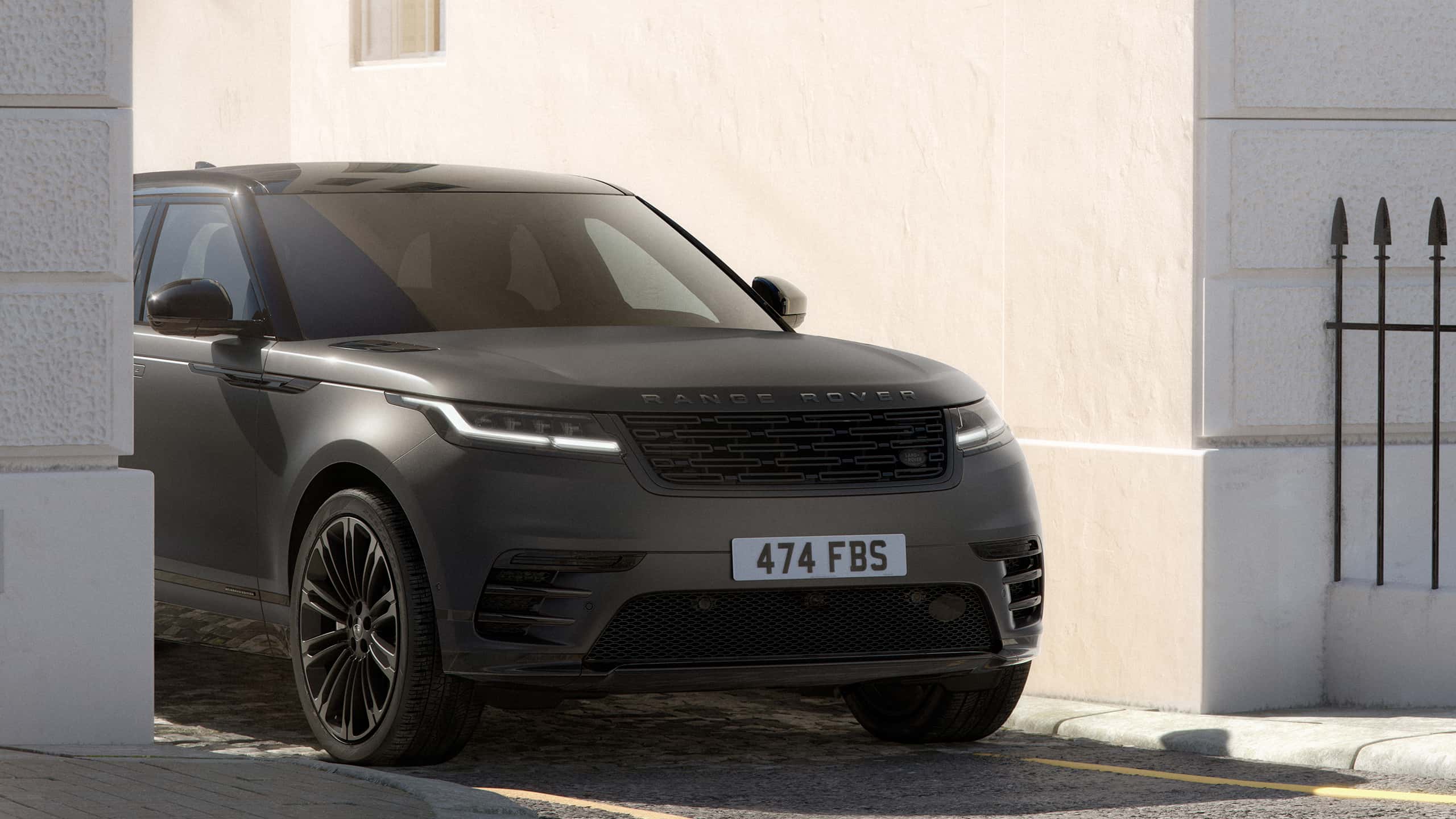 Range Rover Velllar driving on road