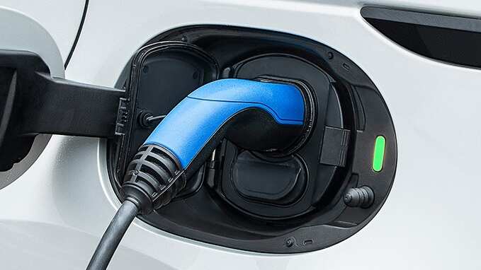 Charger Plugged into a Land Rover Vehicle